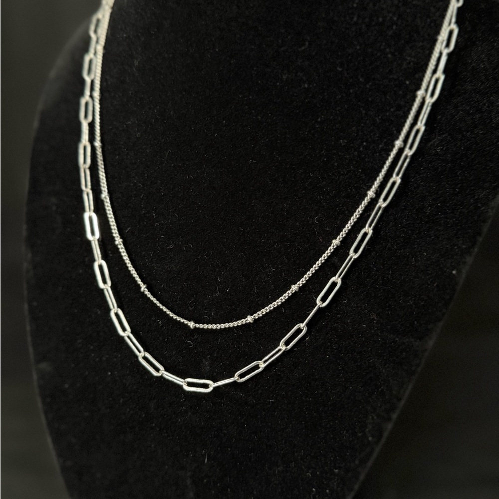 Elegant Silver Chain Necklace Set